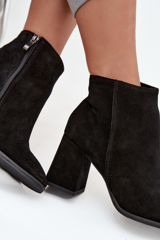 Naiste poolsaapad Z Naturalnego Zamszu Obcas Słupek voodriga Must Zazoo 3128