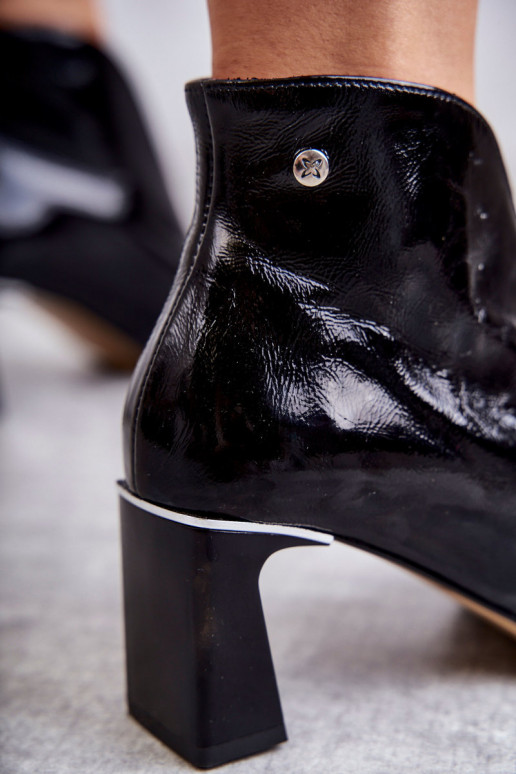 naiste saapad kõrge jämeda kontsaga  Must 05262-01