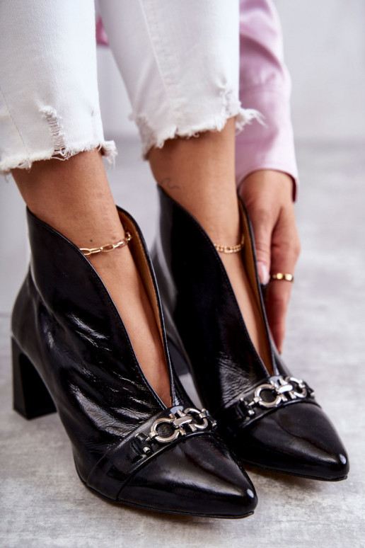 naiste saapad kõrge jämeda kontsaga  Must 05262-01