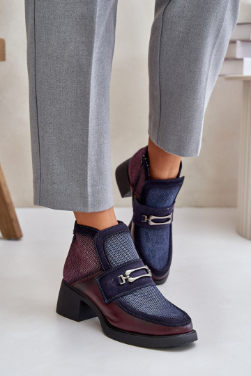 naiste saapad   kaunistustega  A6747-23 bordoo-värviwo-tumesinist värvi