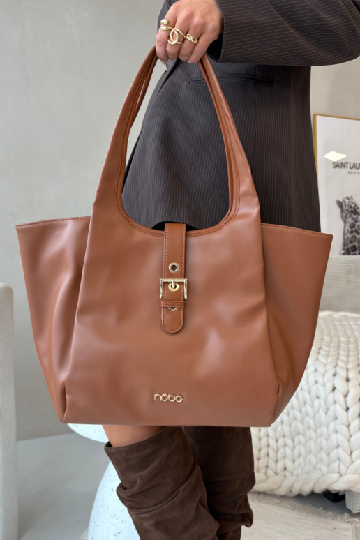 NOBO BAG6010-017 erk pruun ostukott pandlitega