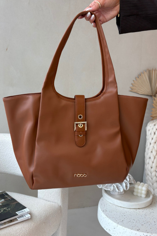NOBO BAG6010-017 erk pruun ostukott pandlitega