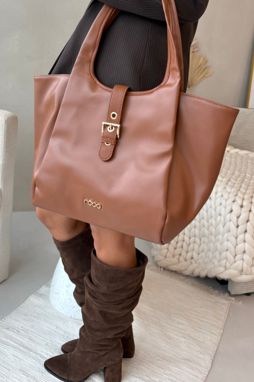 NOBO BAG6010-017 erk pruun ostukott pandlitega