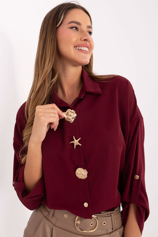 Koszula-MI-KS-4192.34-bordowy