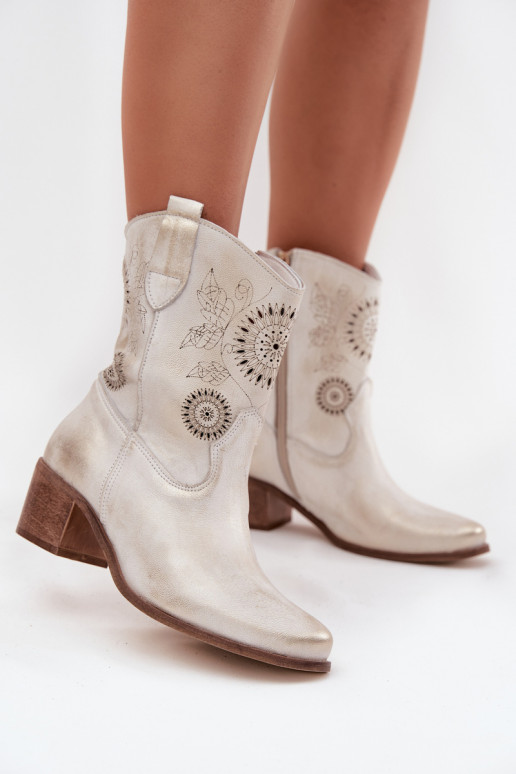 seemisnakhsed naiste saapad   kõrge jämeda kontsaga Zazoo 3844 Kuldset värvi Przecierany seemisnakhsed naiste saapad   kõrge jämeda kontsaga Zazoo 3844 Kuldset värvi Przecierany