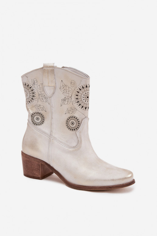 seemisnakhsed naiste saapad   kõrge jämeda kontsaga Zazoo 3844 Kuldset värvi Przecierany seemisnakhsed naiste saapad   kõrge jämeda kontsaga Zazoo 3844 Kuldset värvi Przecierany