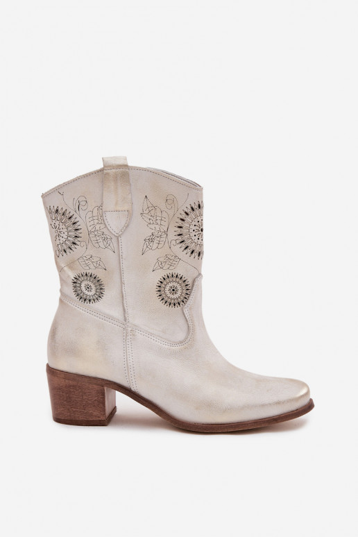 seemisnakhsed naiste saapad   kõrge jämeda kontsaga Zazoo 3844 Kuldset värvi Przecierany seemisnakhsed naiste saapad   kõrge jämeda kontsaga Zazoo 3844 Kuldset värvi Przecierany