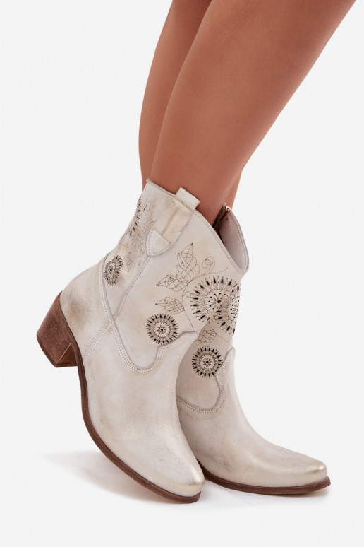 seemisnakhsed naiste saapad   kõrge jämeda kontsaga Zazoo 3844 Kuldset värvi Przecierany seemisnakhsed naiste saapad   kõrge jämeda kontsaga Zazoo 3844 Kuldset värvi Przecierany