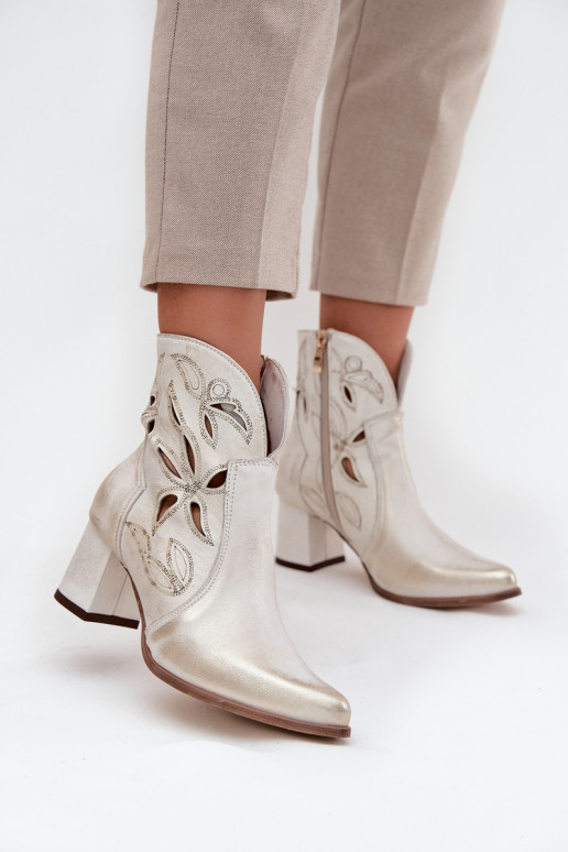 Naiste poolsaapad Zazoo 3647 Kuldset värvi Przecierany    Naiste poolsaapad Zazoo 3647 Kuldset värvi Przecierany