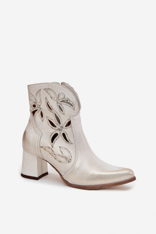 Naiste poolsaapad Zazoo 3647 Kuldset värvi Przecierany    Naiste poolsaapad Zazoo 3647 Kuldset värvi Przecierany