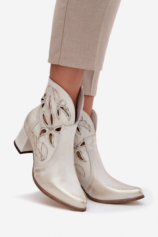 Naiste poolsaapad Zazoo 3647 Kuldset värvi Przecierany    Naiste poolsaapad Zazoo 3647 Kuldset värvi Przecierany