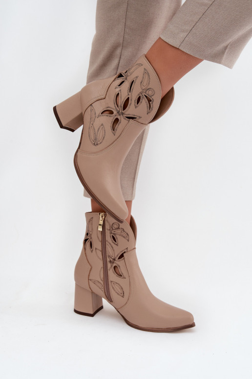 Naiste poolsaapad Zazoo 3647 Elevandiluu värvi    Naiste poolsaapad Zazoo 3647 Elevandiluu värvi