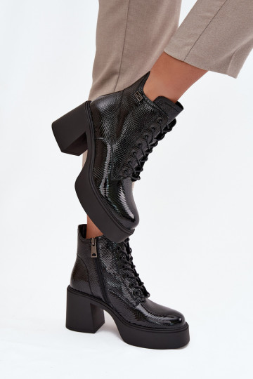 Laque naiste saapad  platvormiga I  Vinceza 66817 Must