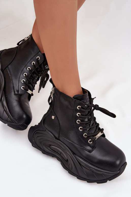 voodriga Naiste poolsaapad platvormiga GOE SS2N4301 Must   voodriga Naiste poolsaapad platvormiga GOE SS2N4301 Must