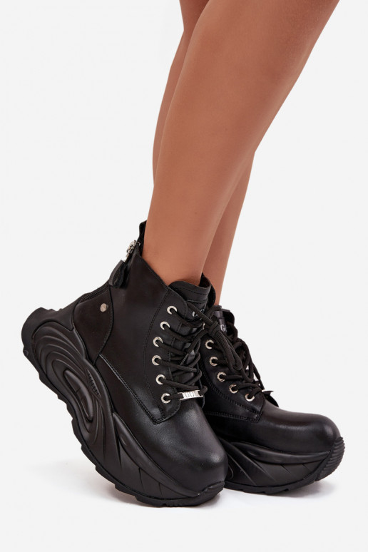 voodriga Naiste poolsaapad platvormiga GOE SS2N4301 Must   voodriga Naiste poolsaapad platvormiga GOE SS2N4301 Must