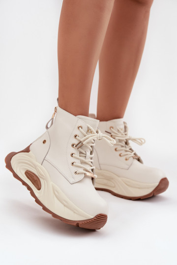   voodriga Naiste poolsaapad platvormiga GOE SS2N4300 Elevandiluu värvi 2