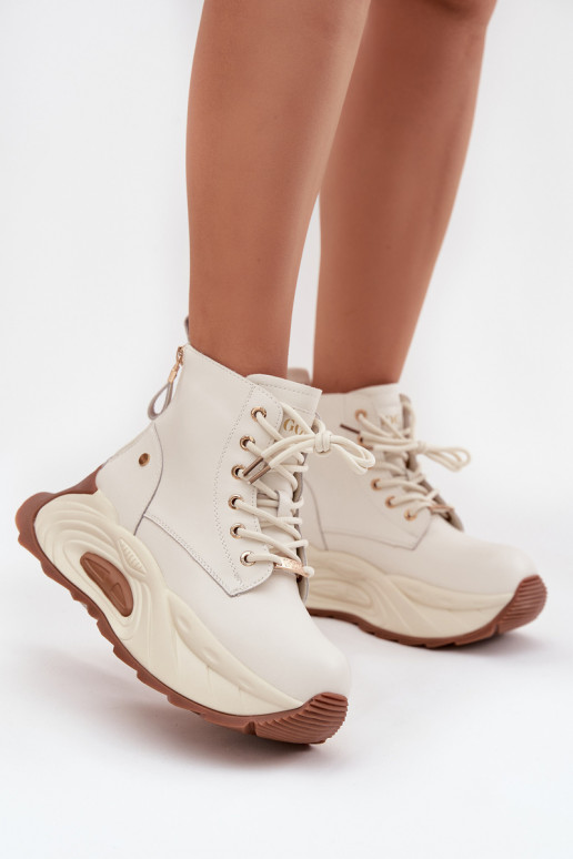 voodriga Naiste poolsaapad platvormiga GOE SS2N4300 Elevandiluu värvi   voodriga Naiste poolsaapad platvormiga GOE SS2N4300 Elevandiluu värvi