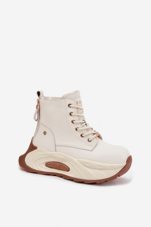 voodriga Naiste poolsaapad platvormiga GOE SS2N4300 Elevandiluu värvi   voodriga Naiste poolsaapad platvormiga GOE SS2N4300 Elevandiluu värvi