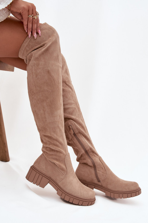 naiste pika säärega saapad  S.Barski HY42-122 beeži värvi