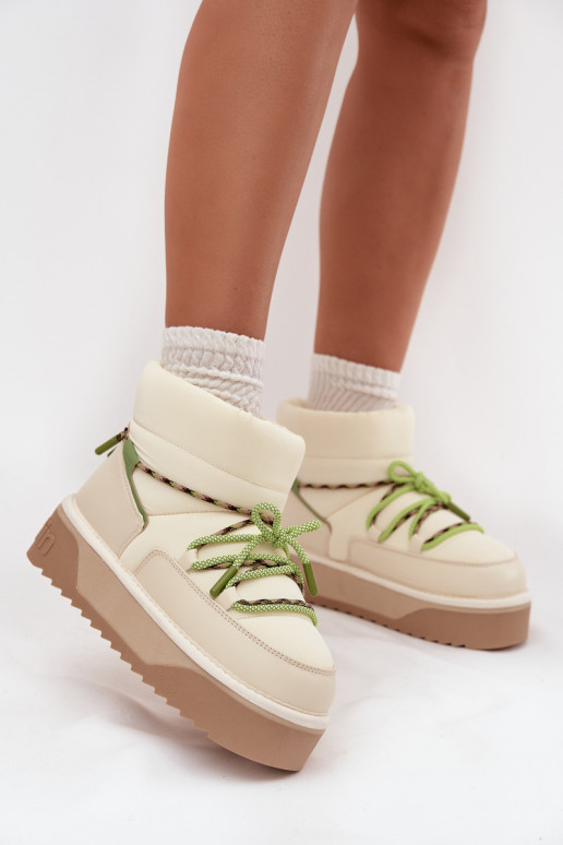 nööpidega lumesaapad platvormiga D.Franklin DFSH371015 Elevandiluu värvi