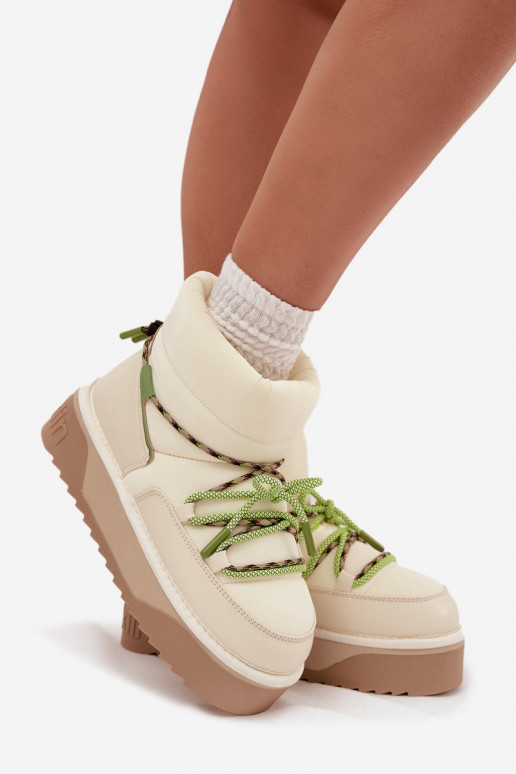 nööpidega lumesaapad platvormiga D.Franklin DFSH371015 Elevandiluu värvi