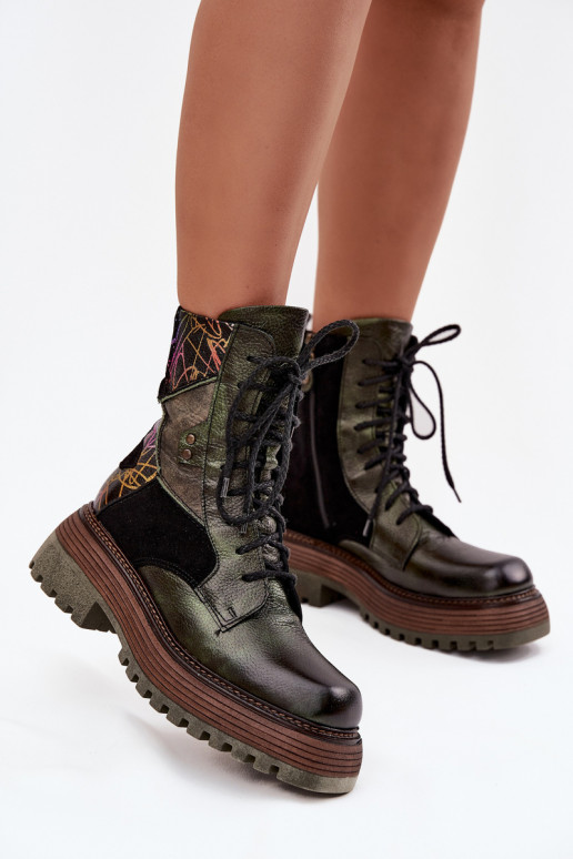 naiste saapad säärsaapad  platvormiga  07104-09 khakivärvi