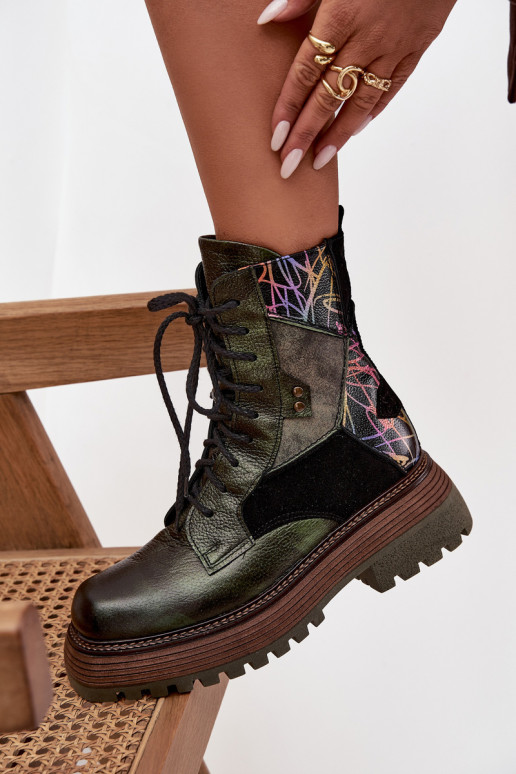 naiste saapad säärsaapad  platvormiga  07104-09 khakivärvi