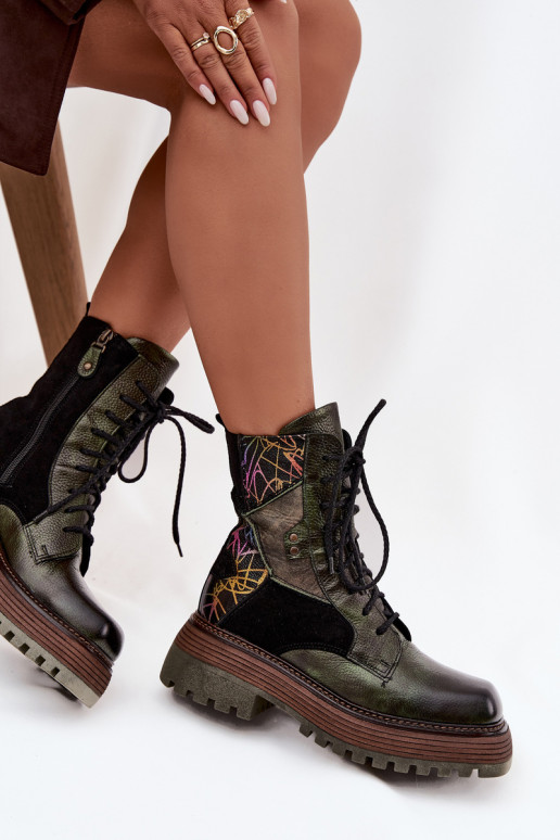 naiste saapad säärsaapad  platvormiga  07104-09 khakivärvi