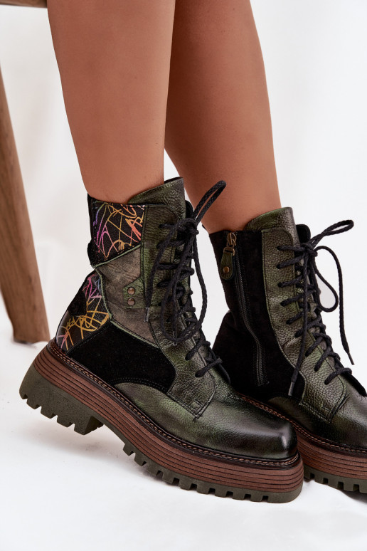 naiste saapad säärsaapad  platvormiga  07104-09 khakivärvi