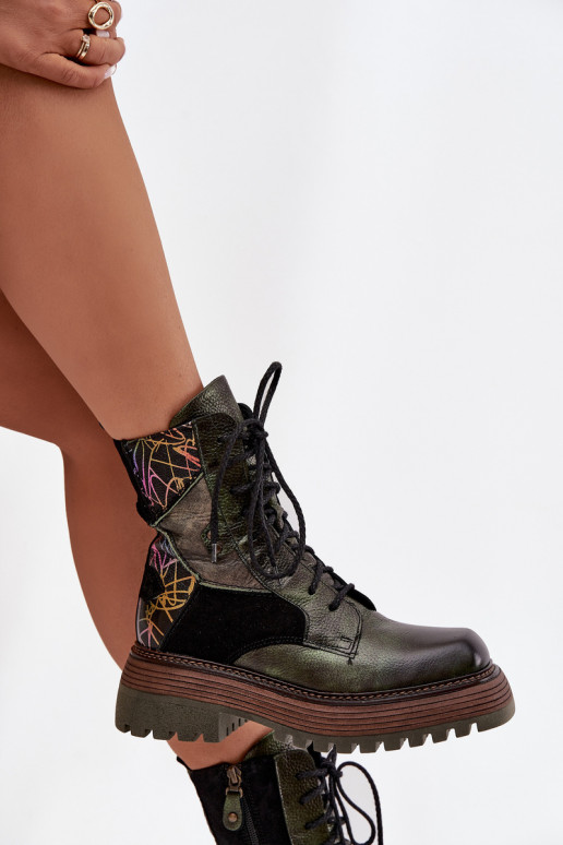 naiste saapad säärsaapad  platvormiga  07104-09 khakivärvi