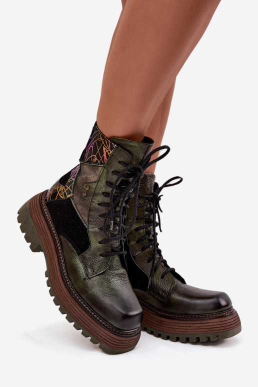 naiste saapad säärsaapad  platvormiga  07104-09 khakivärvi