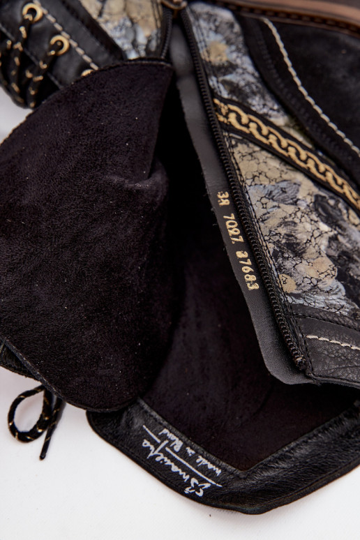 Naiste poolsaapad Z Naturalnej Skóry  07097-01 -Kuldset värvi