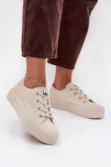 naiste saapad platvormiga LEE ISLA C WOMEN LOW 50253001.35E beeži värvi