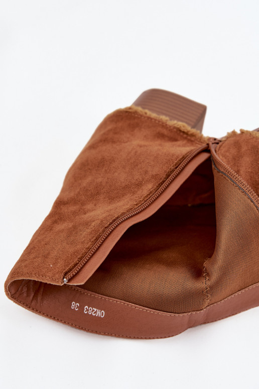 Naiste poolsaapad Z Wywiniętą Cholewką pruunid värvi Idalia