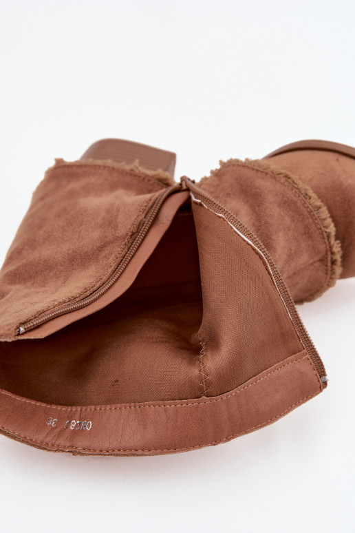 Naiste poolsaapad Z Wywiniętą Cholewką pruunid värvi Idalia