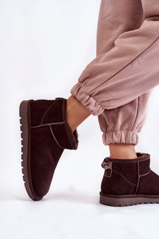  seemisnakhsed  nööpidega lumesaapad pruunid värvi Shelie