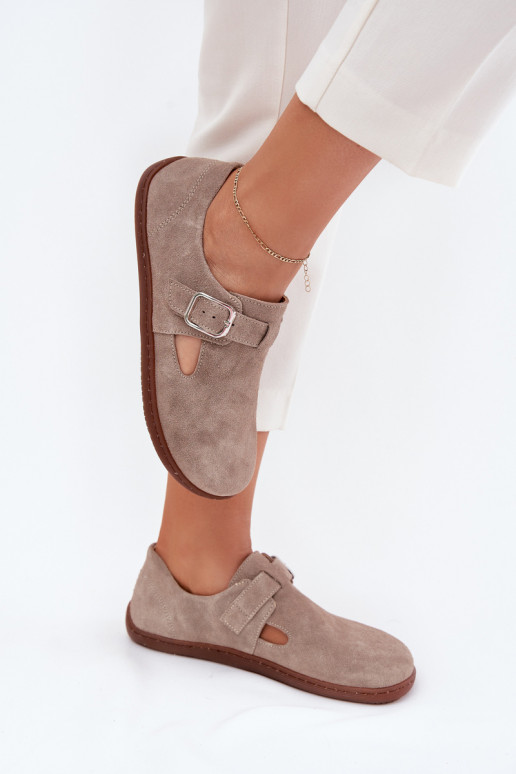 seemisnakhsed jalatsid Barefoot  neetide ja pandlaga Zazoo N1261 beeži värvi