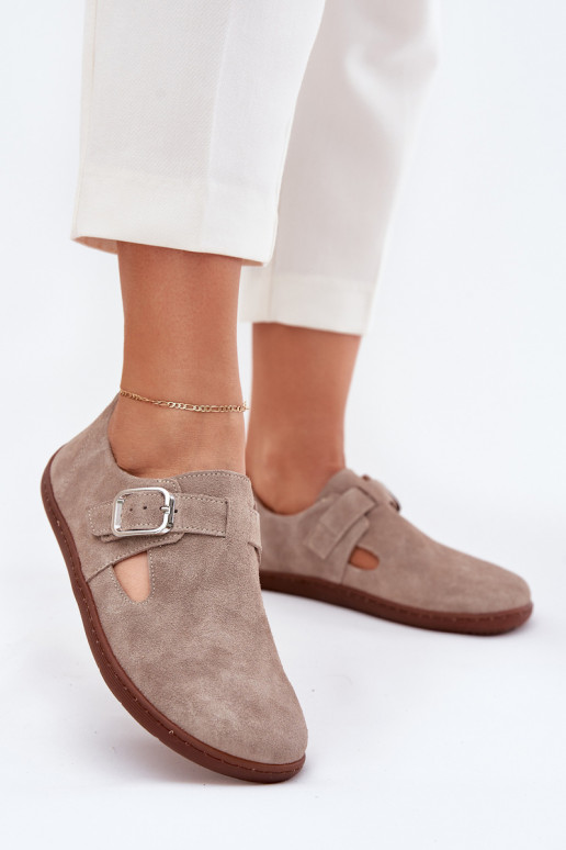 seemisnakhsed jalatsid Barefoot  neetide ja pandlaga Zazoo N1261 beeži värvi