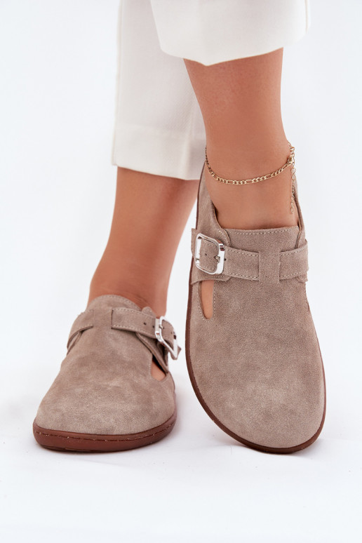 seemisnakhsed jalatsid Barefoot  neetide ja pandlaga Zazoo N1261 beeži värvi