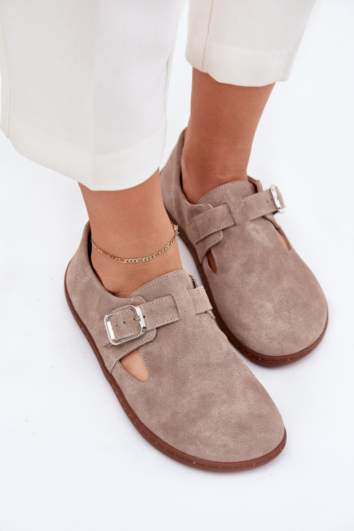 seemisnakhsed jalatsid Barefoot  neetide ja pandlaga Zazoo N1261 beeži värvi