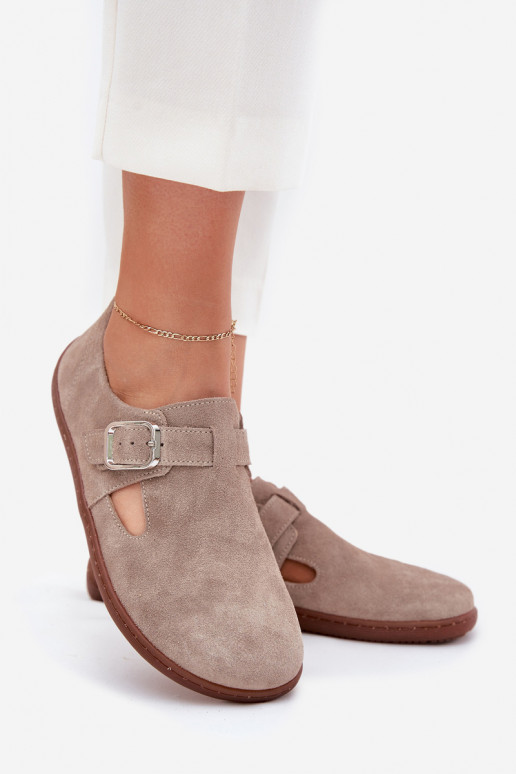 seemisnakhsed jalatsid Barefoot  neetide ja pandlaga Zazoo N1261 beeži värvi