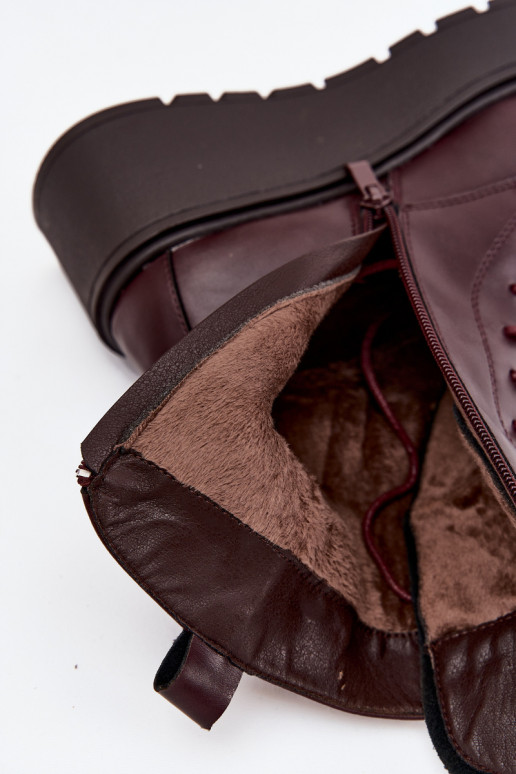 naiste saapad  kaunistustega voodriga bordoo-värvi Ulrika