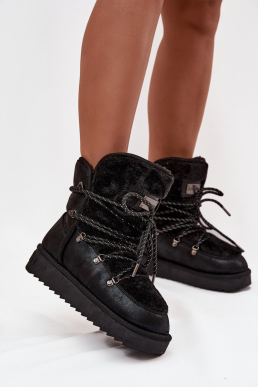 nööpidega lumesaapad  platvormiga karusnahaga D.Franklin DFSH37005 Must