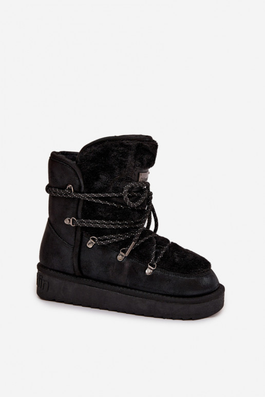 nööpidega lumesaapad  platvormiga karusnahaga D.Franklin DFSH37005 Must