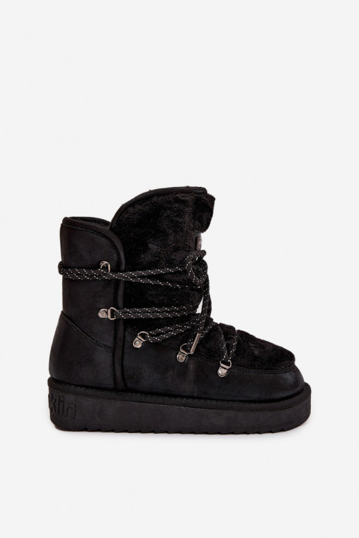 nööpidega lumesaapad  platvormiga karusnahaga D.Franklin DFSH37005 Must