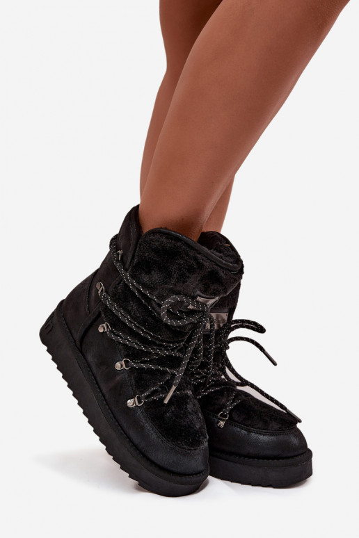 nööpidega lumesaapad  platvormiga karusnahaga D.Franklin DFSH37005 Must