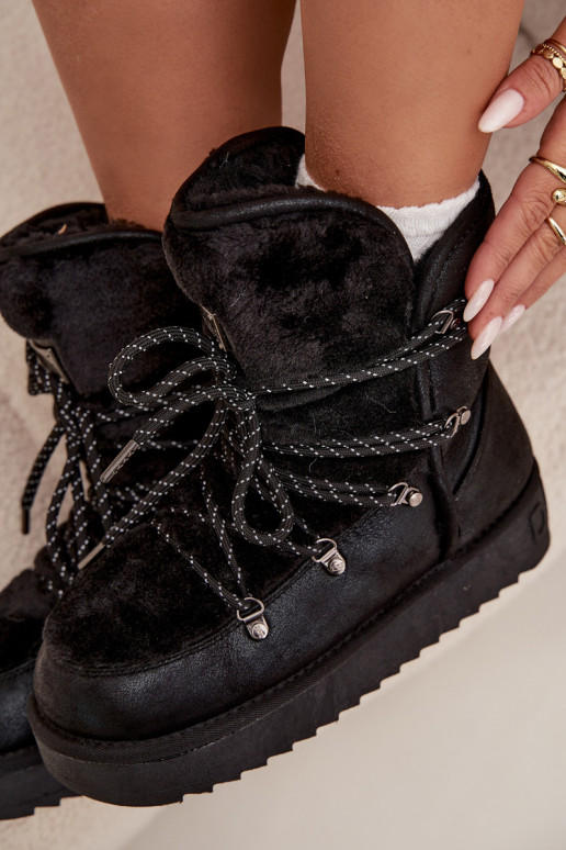 nööpidega lumesaapad  platvormiga karusnahaga D.Franklin DFSH37005 Must