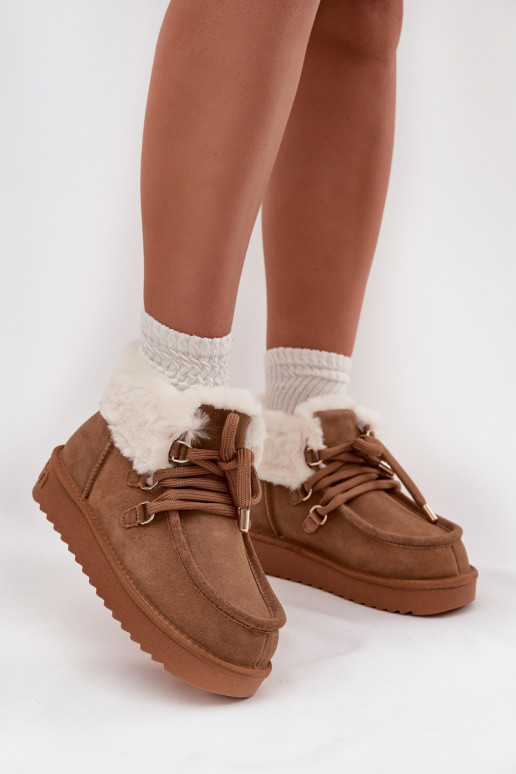 nööpidega lumesaapad  Z Naturalnego Zamszu D.Franklin DFSH375006 Camel