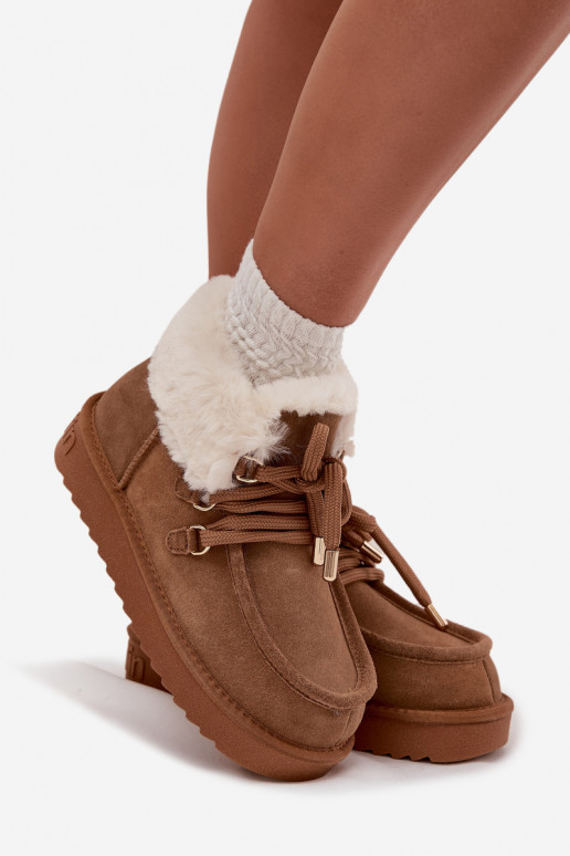 Naistemud saapad naturaalsest suede D.Franklin DFSH375006 pruuni värvi