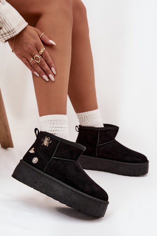 nööpidega lumesaapad  platvormiga Z Przypinkami Must Maelle